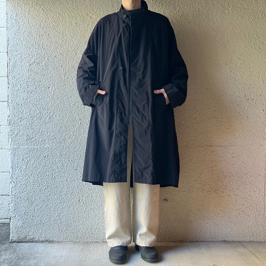 FIRMUMナイロンタッサーガーメントダイスタンドカラーコートBLACK NO CONTROL AIR (ノーコントロールエアー) FIRMUM ナイロンタッサー