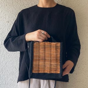ebagos｜キャンバス・カゴ袋ショルダー｜25AW #15609｜BK