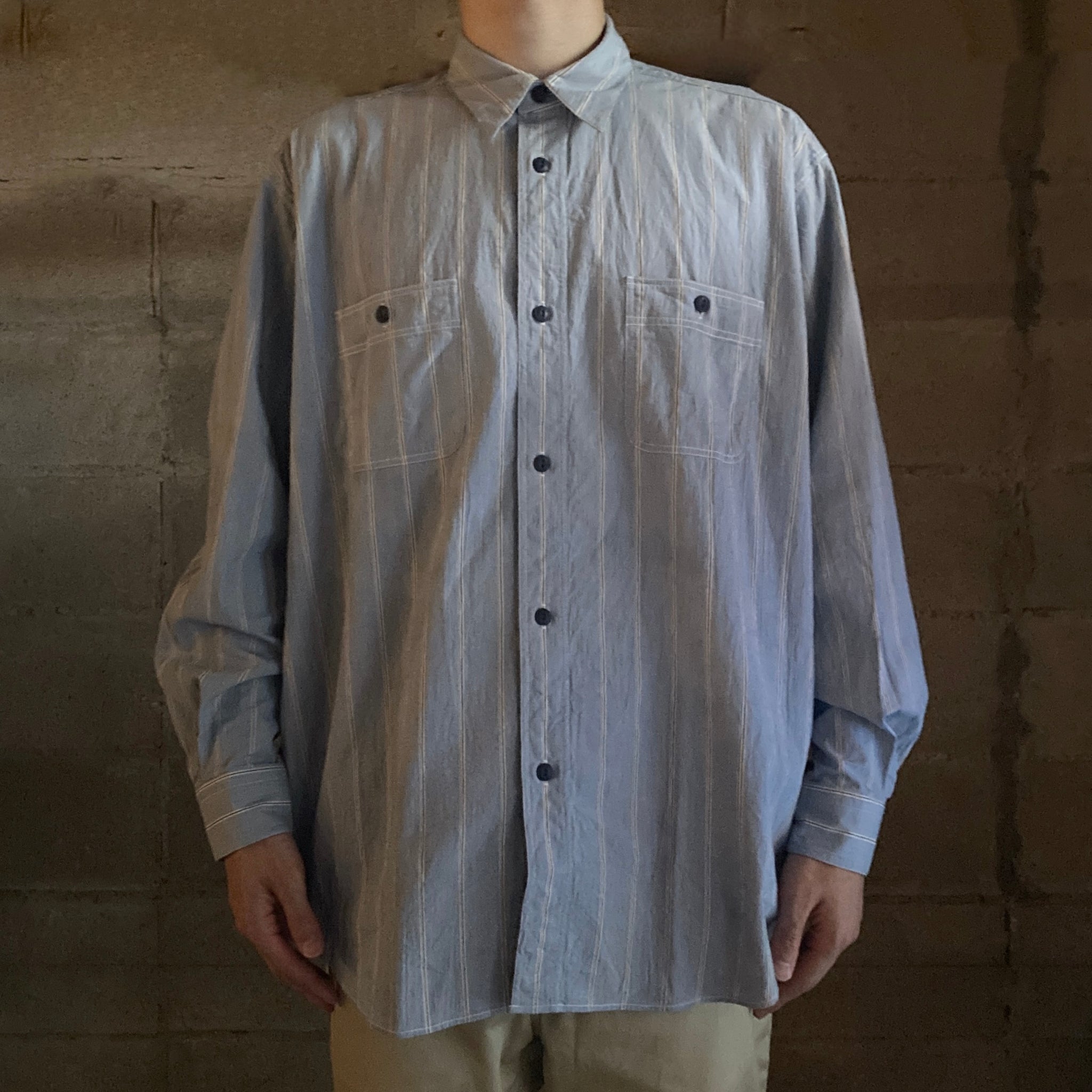 FUJITO｜BS  Work Shirt｜Blue Stripe