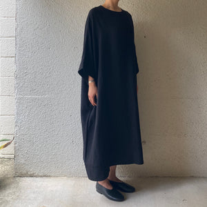 COSMIC WONDER｜22CW17337｜リネン ヴィスコースキャンバスドレス｜Black