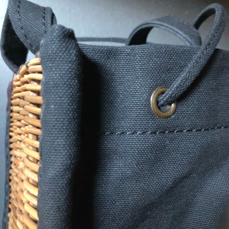 ebagos｜キャンバス・カゴ袋ショルダー｜25AW #15609｜BK