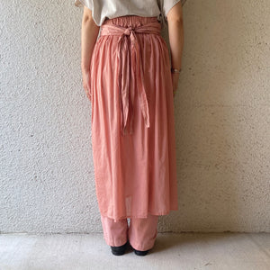 COSMIC WONDER｜21CW16059｜Organic cotton broadcloth and see-through cotton wrapped skirt｜ Rose crystal