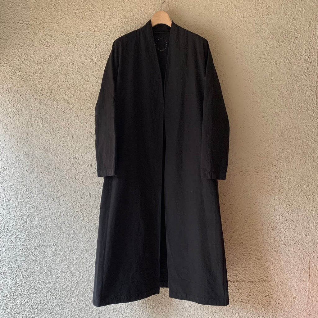 COSMIC WONDER｜19CW06088-2｜Cotton linen weather cloth “Haori” coat｜Black