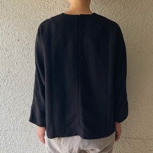COSMIC WONDER｜22CW01204｜リネン ヴィスコースキャンバストップス｜Black