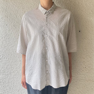 FIRMUM｜LE_FR1206S5｜FHFSSH｜1/80 スターチコットン・ストライプローン｜Light Grey × Off White
