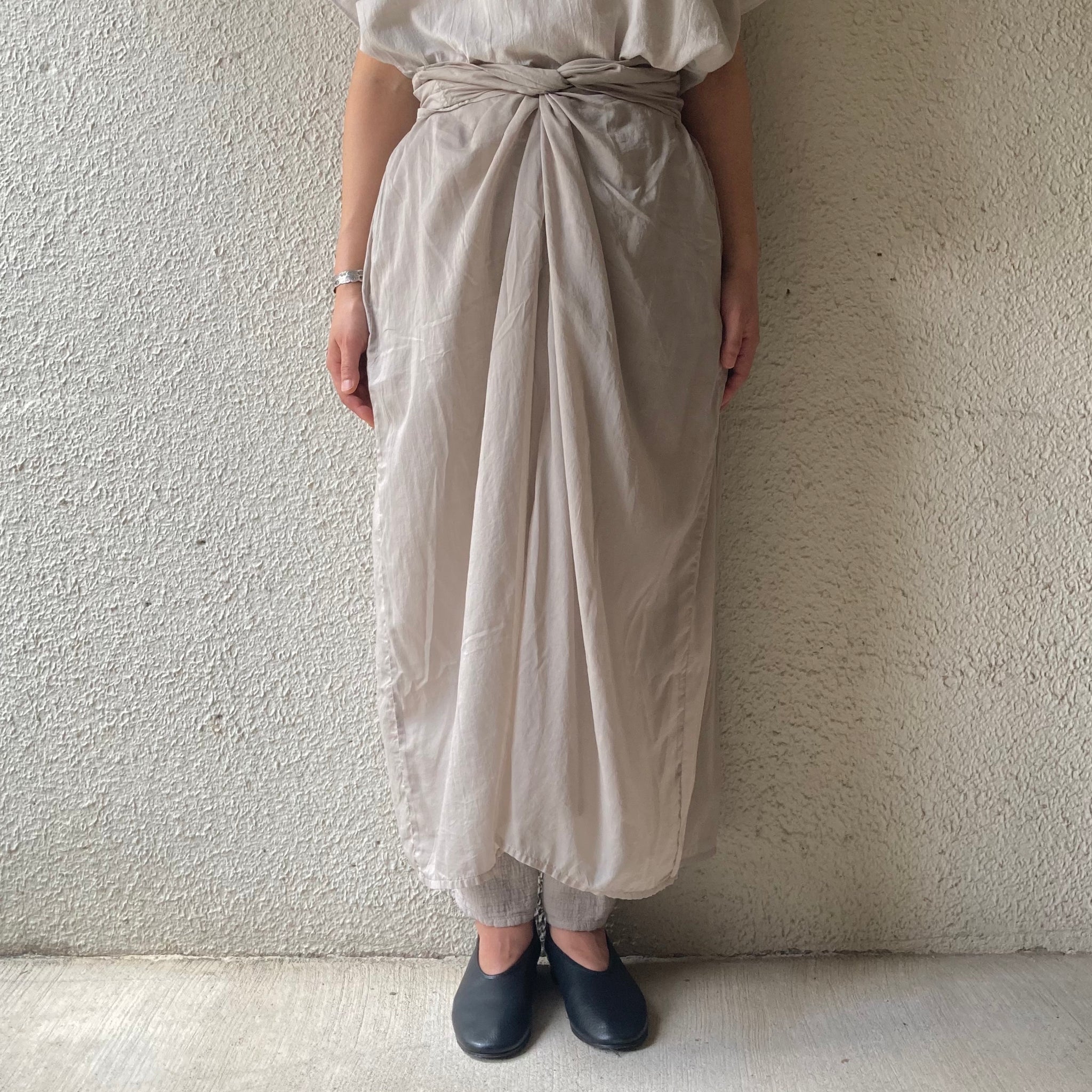 COSMIC WONDER｜21CW16059｜Organic cotton broadcloth and see-through cotton wrapped skirt｜  Violet Ash