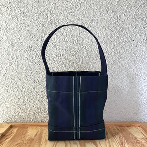 ebagos｜カゴ袋 キャンバス・ワンハンドル トートM｜25AW #15611｜ネイビーチェック