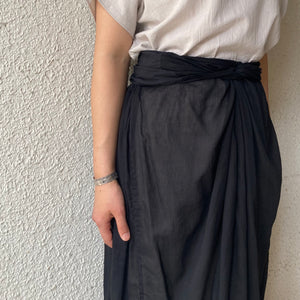 COSMIC WONDER｜21CW16059｜Organic cotton broadcloth and see-through cotton wrapped skirt｜ Black