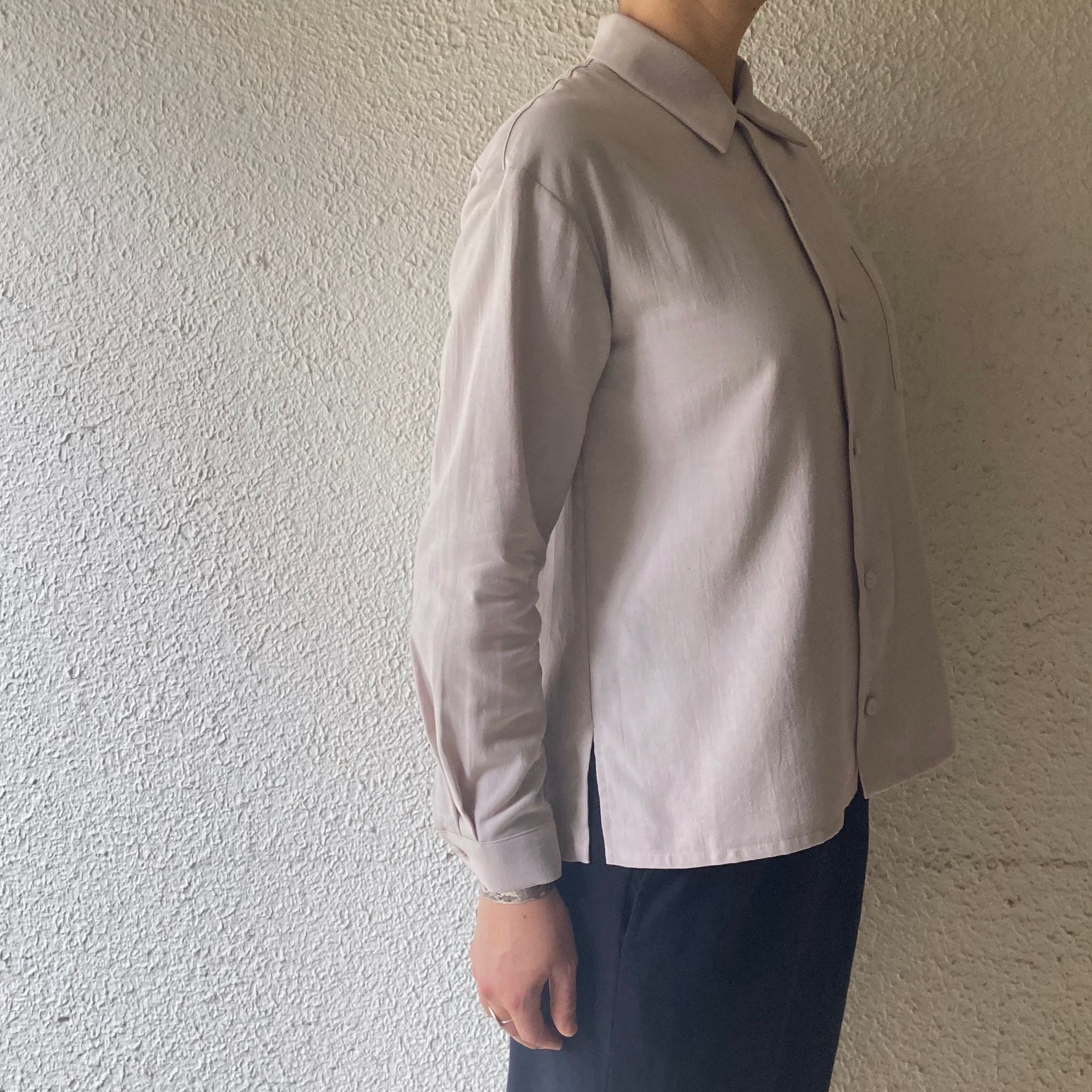 COSMIC WONDER｜22CW01205｜コットンカシミヤ 開襟シャツ｜Gray
