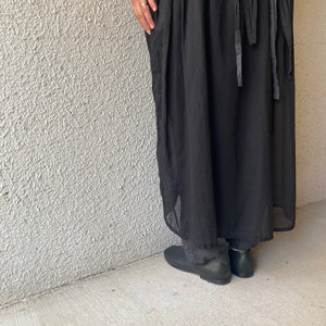 COSMIC WONDER｜21CW16059｜Organic cotton broadcloth and see-through cotton wrapped skirt｜ Black