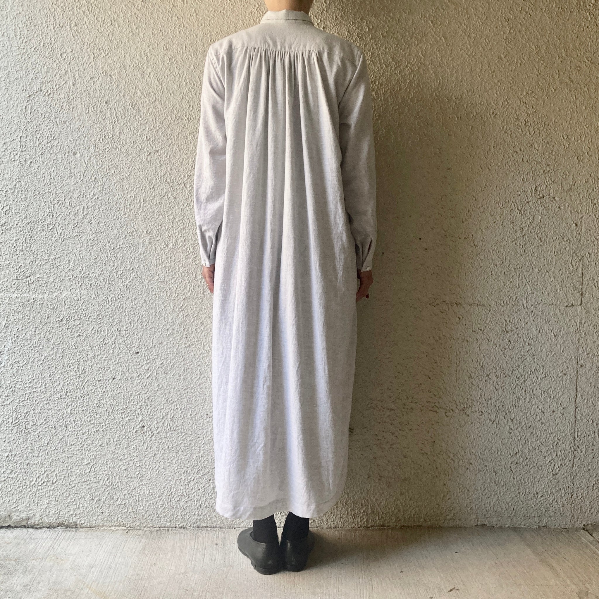 klause｜クロイゼ ｜ L-S Loose Fit Long Length shirts｜cotton flannel ｜light gray