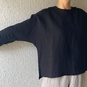 COSMIC WONDER｜22CW01204｜リネン ヴィスコースキャンバストップス｜Black
