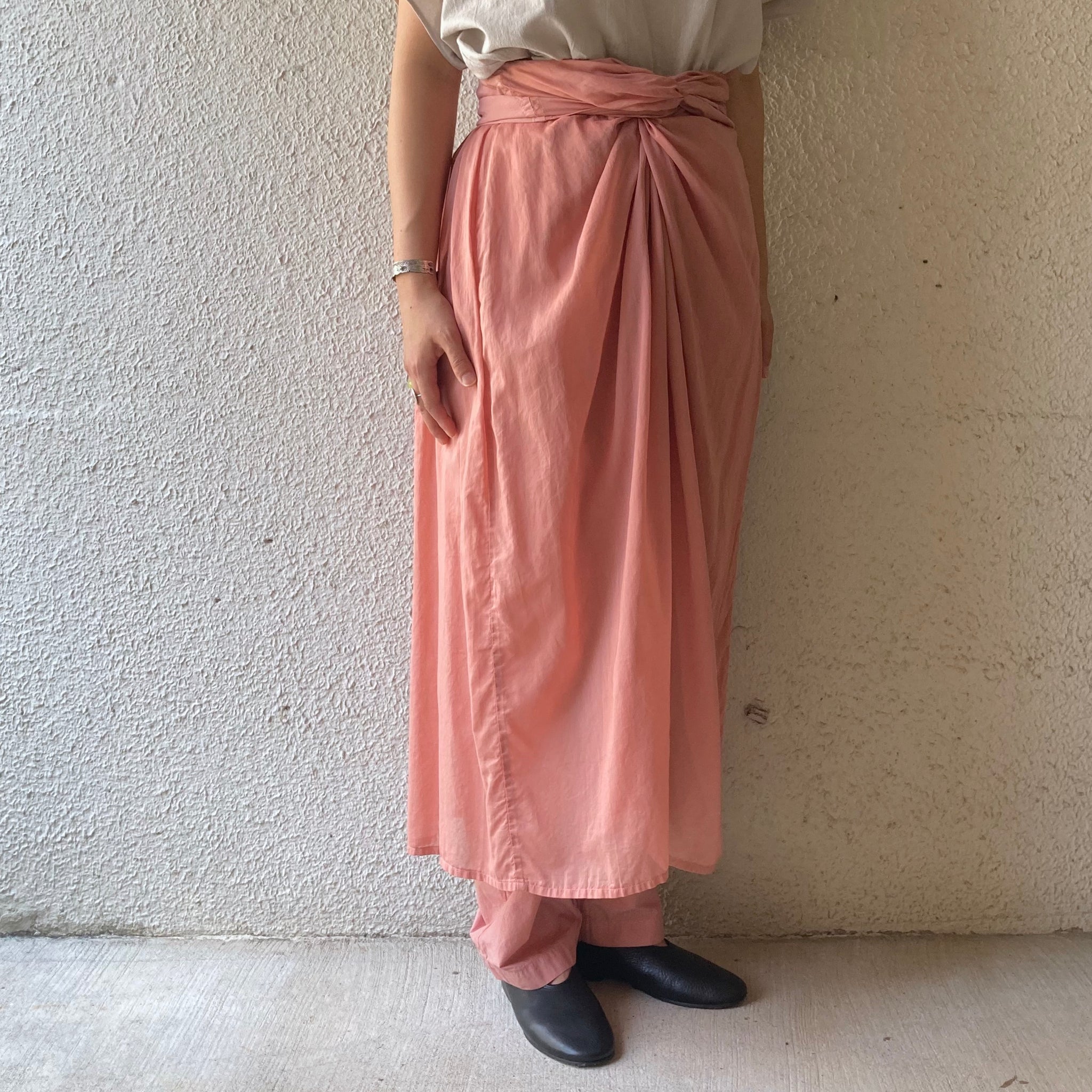 COSMIC WONDER｜21CW16059｜Organic cotton broadcloth and see-through cotton wrapped skirt｜ Rose crystal