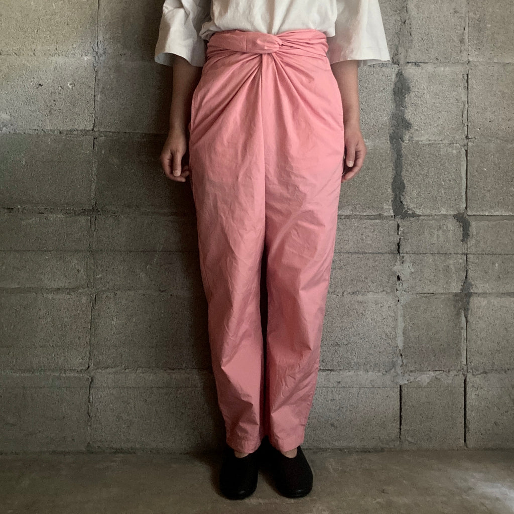 COSMIC WONDER｜20CW11122｜Suvin cotton broadcloth wrapped pants｜Peach Jade