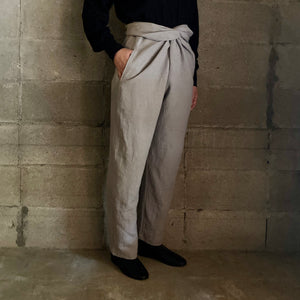 COSMIC WONDER｜20CW11124｜Old linen wool twill wrapped pants｜Gray