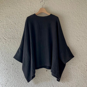 COSMIC WONDER｜20CW01195｜Old linen wool twill big square top｜Black