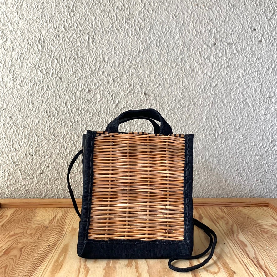 ebagos｜キャンバス・カゴ袋ショルダー｜25AW #15609｜BK