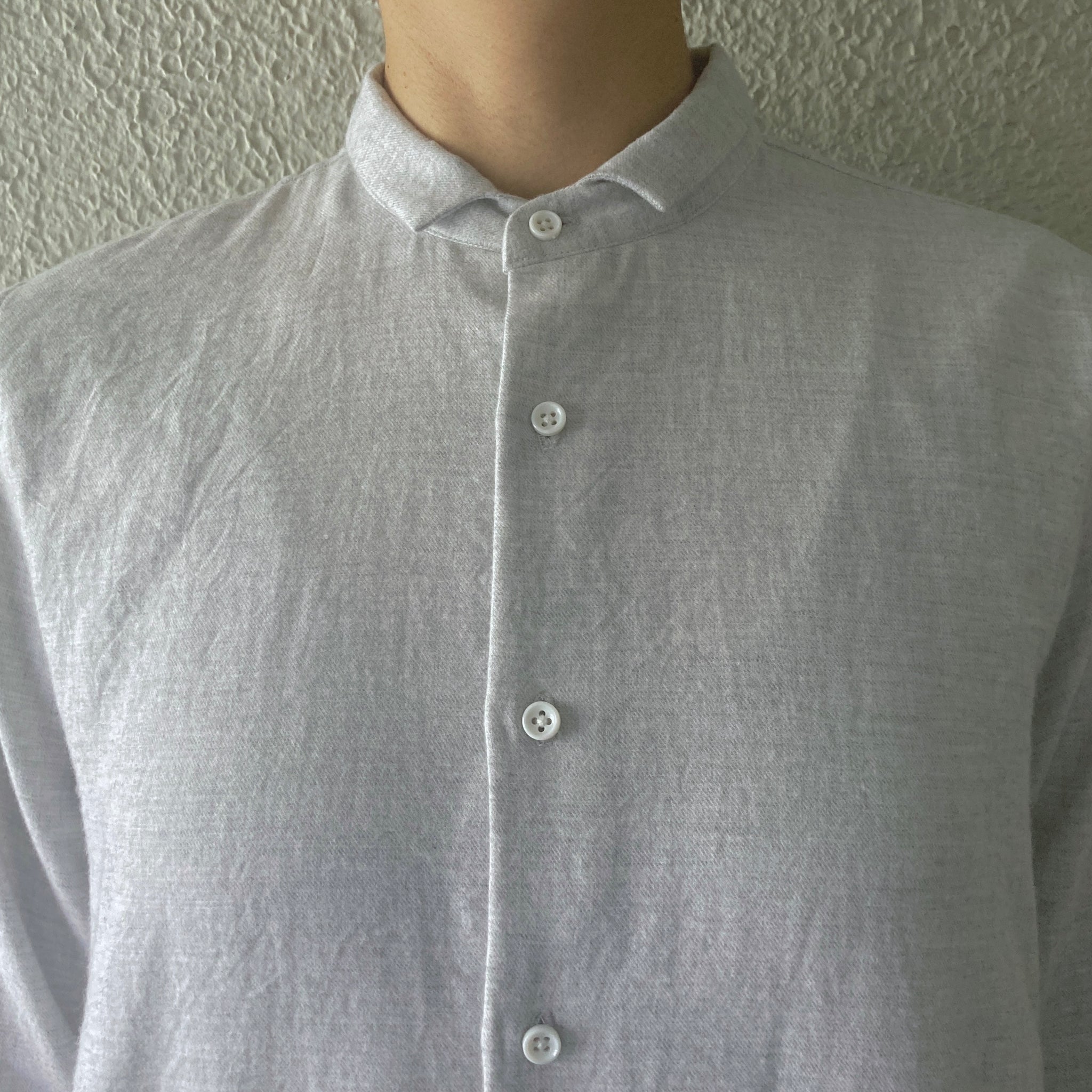 klause｜クロイゼ ｜ L-S Loose Fit Long Length shirts｜cotton flannel ｜light gray