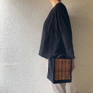 ebagos｜キャンバス・カゴ袋ショルダー｜25AW #15609｜BK