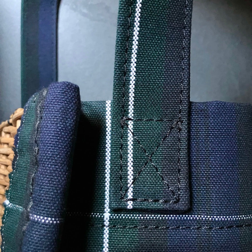 ebagos｜カゴ袋 キャンバス・ワンハンドル トートM｜25AW #15611｜ネイビーチェック