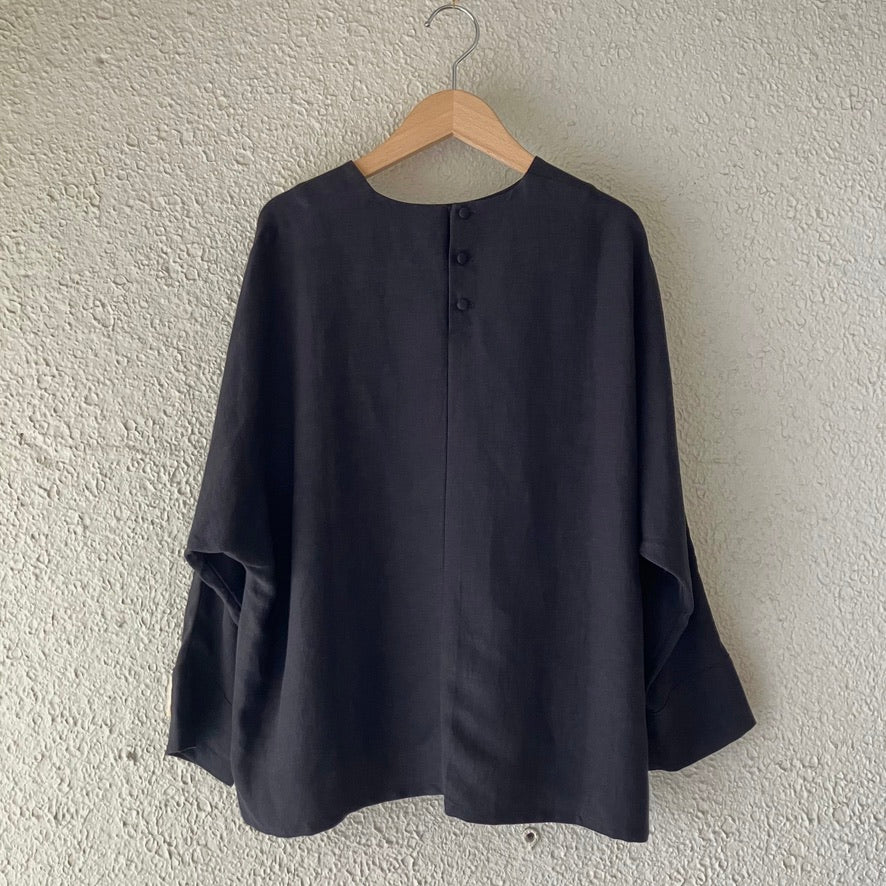 COSMIC WONDER｜22CW01204｜リネン ヴィスコースキャンバストップス｜Black
