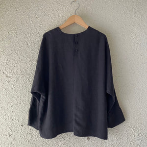 COSMIC WONDER｜22CW01204｜リネン ヴィスコースキャンバストップス｜Black