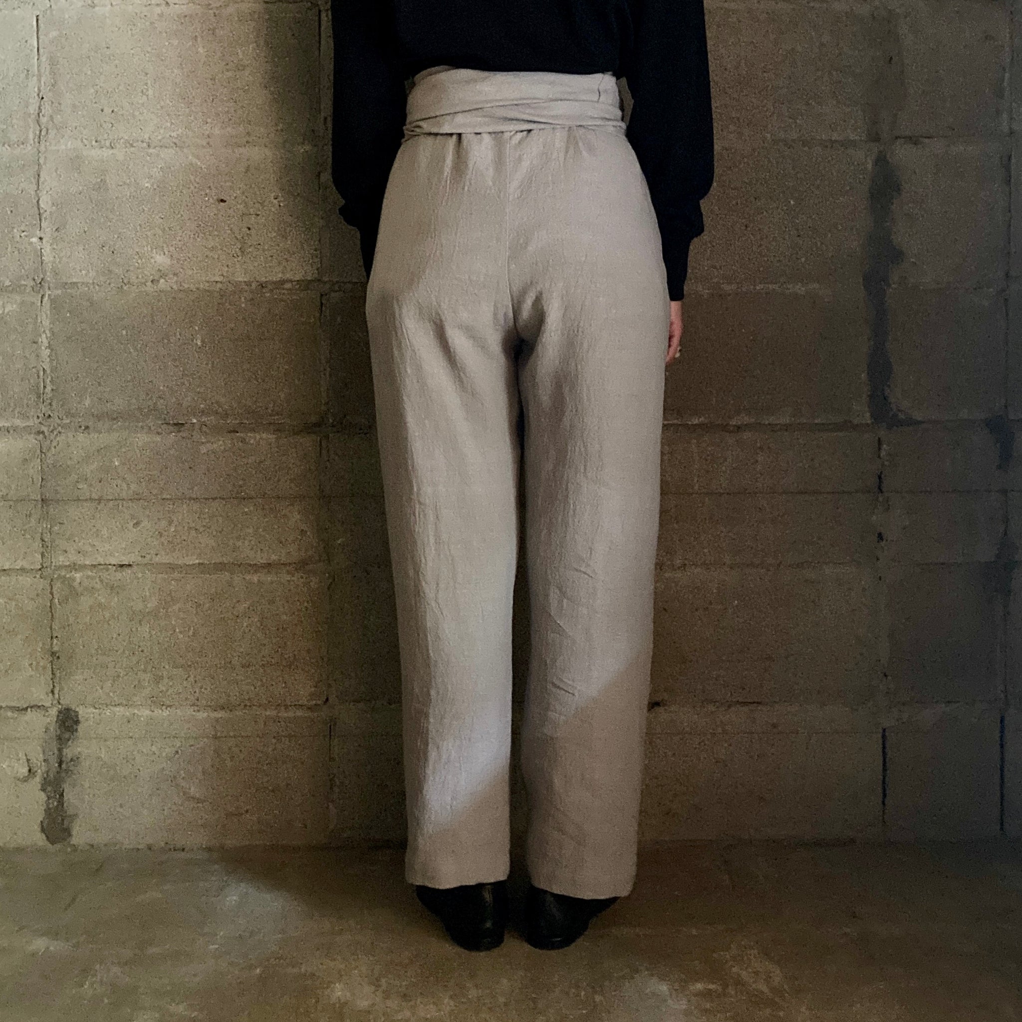 COSMIC WONDER｜20CW11124｜Old linen wool twill wrapped pants｜Gray