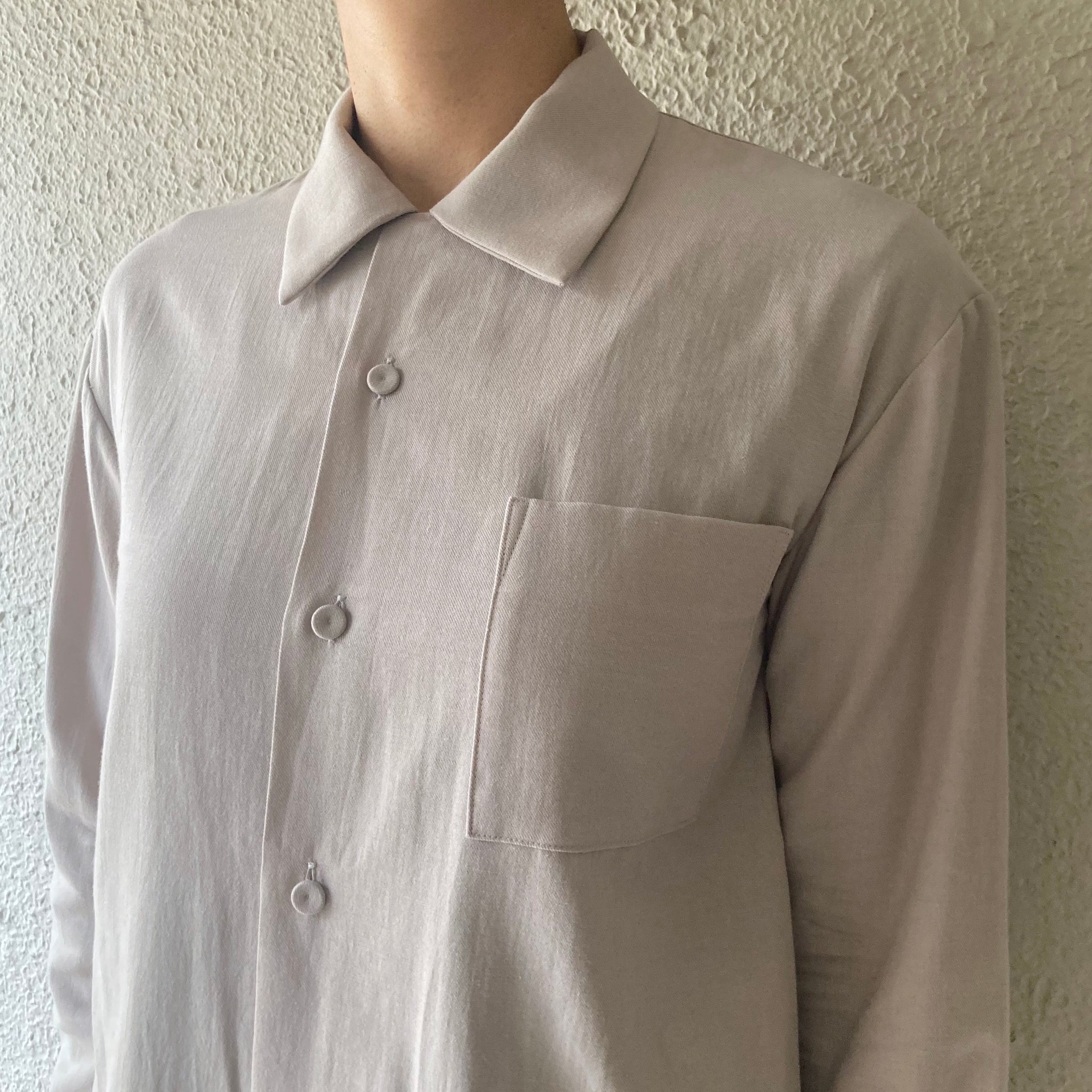COSMIC WONDER｜22CW01205｜コットンカシミヤ 開襟シャツ｜Gray