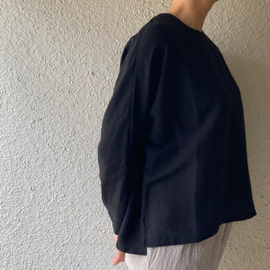 COSMIC WONDER｜22CW01204｜リネン ヴィスコースキャンバストップス｜Black
