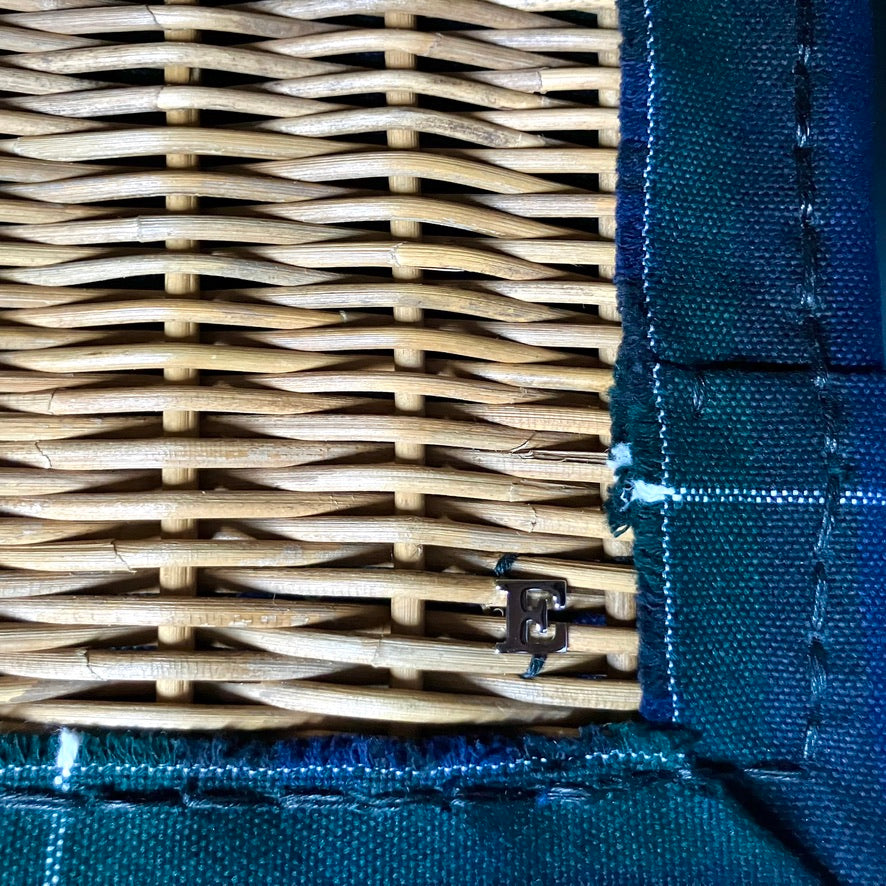 ebagos｜カゴ袋 キャンバス・ワンハンドル トートM｜25AW #15611｜ネイビーチェック