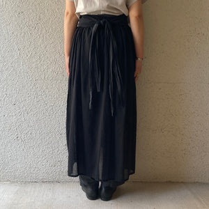 COSMIC WONDER｜21CW16059｜Organic cotton broadcloth and see-through cotton wrapped skirt｜ Black