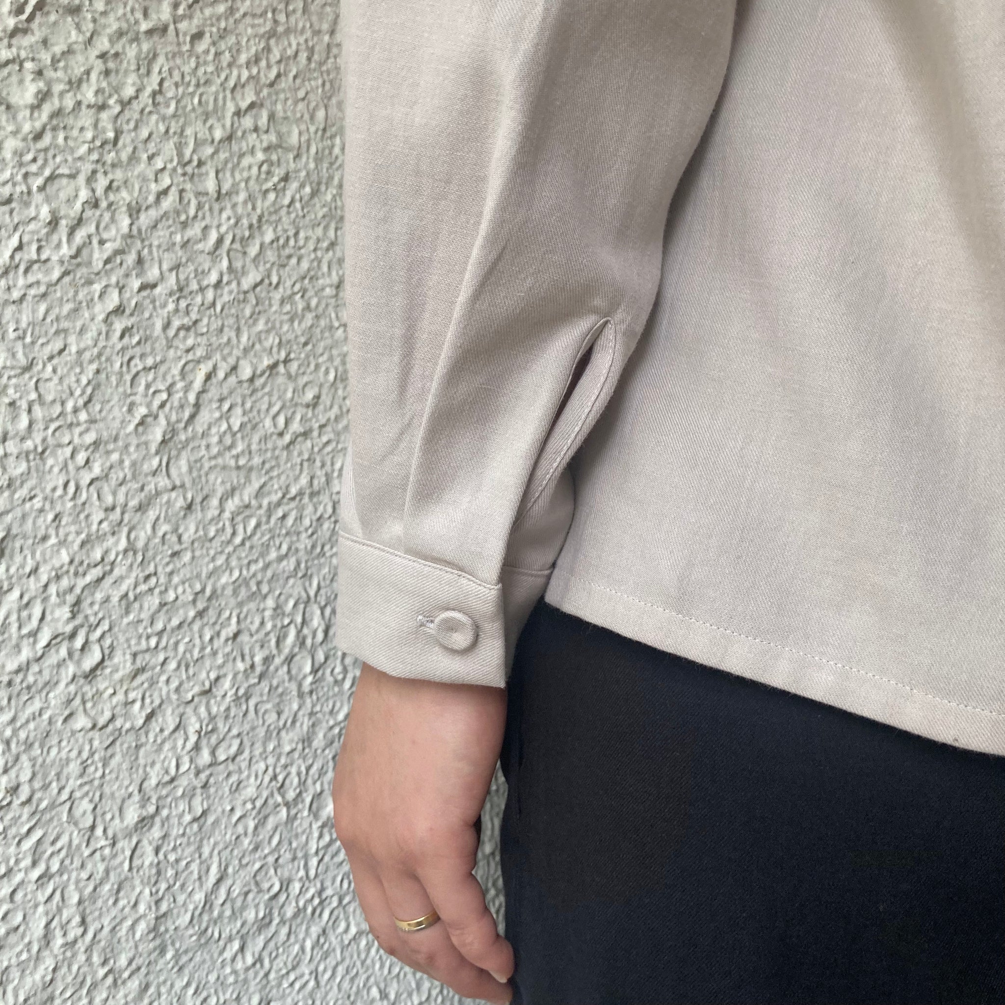 COSMIC WONDER｜22CW01205｜コットンカシミヤ 開襟シャツ｜Gray