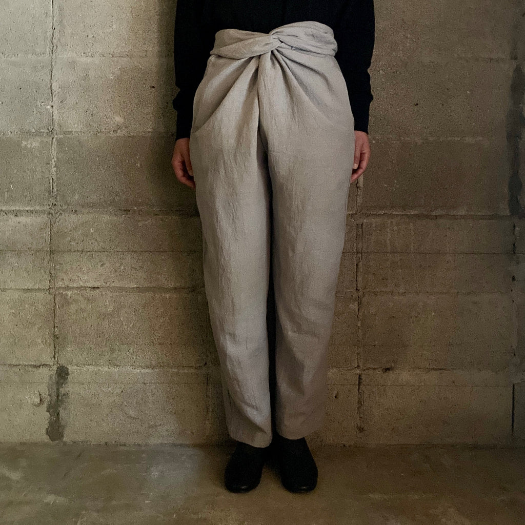 COSMIC WONDER｜20CW11124｜Old linen wool twill wrapped pants｜Gray