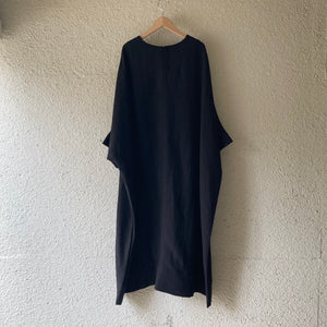 COSMIC WONDER｜22CW17337｜リネン ヴィスコースキャンバスドレス｜Black