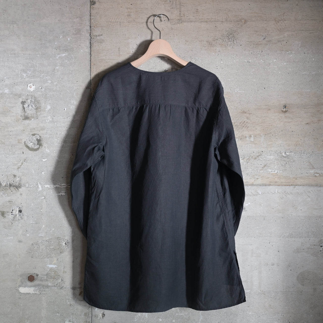 MITTAN｜SH-129｜大麻ワイドシャツ 高密度｜墨黒