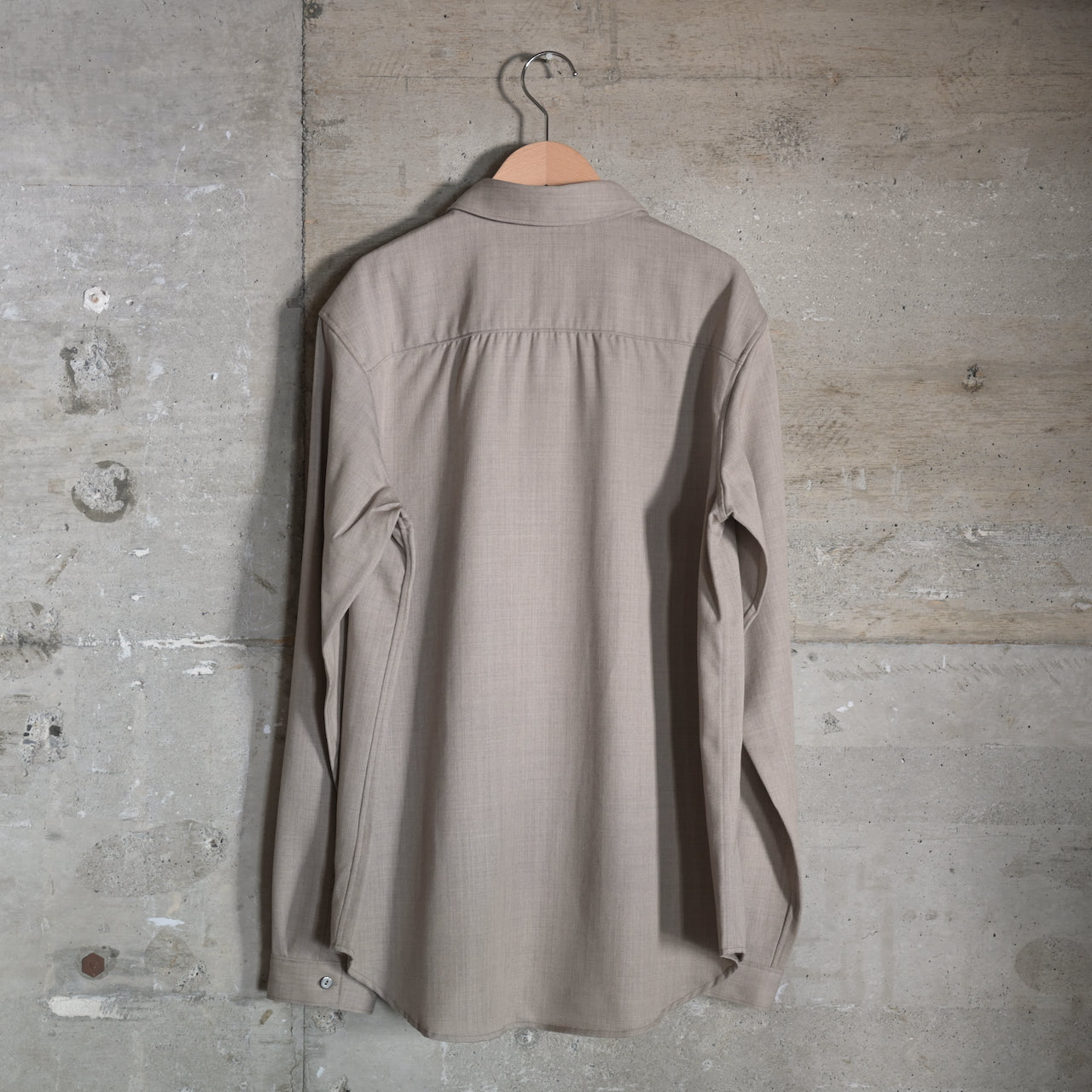 MITTAN｜SH-145｜ストレッチNMウールシャツ｜灰茶