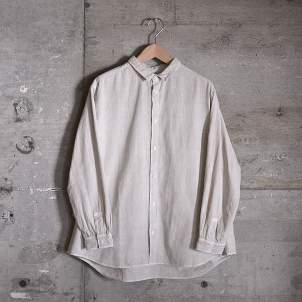 MITTAN 大麻ロングシャツ ベンガラ白 SH-133 サイズ2 MITTAN / 大麻ロングシャツ ベンガラ白 SH-133B / unisex – PINT_MN