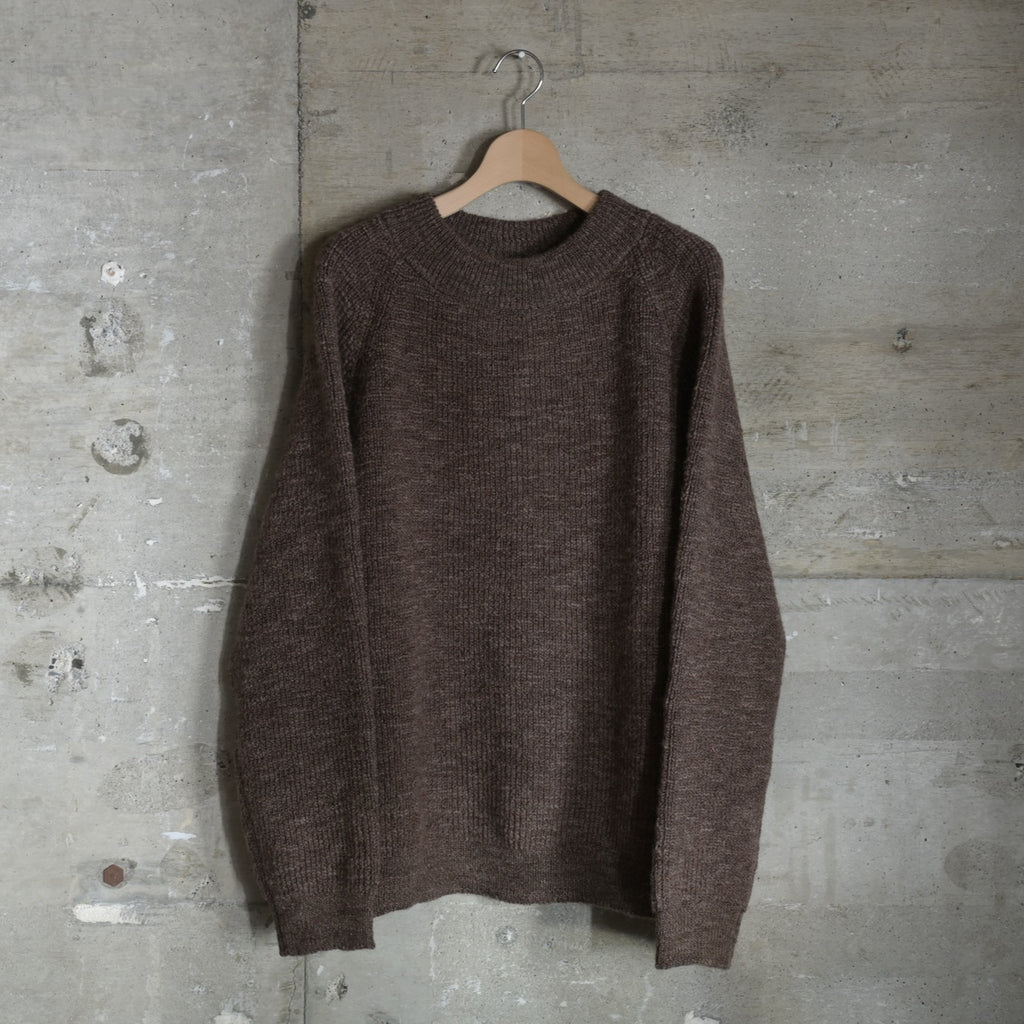 MITTAN｜KN-35｜ウルグアイスラブNMウールセーター｜茶杢