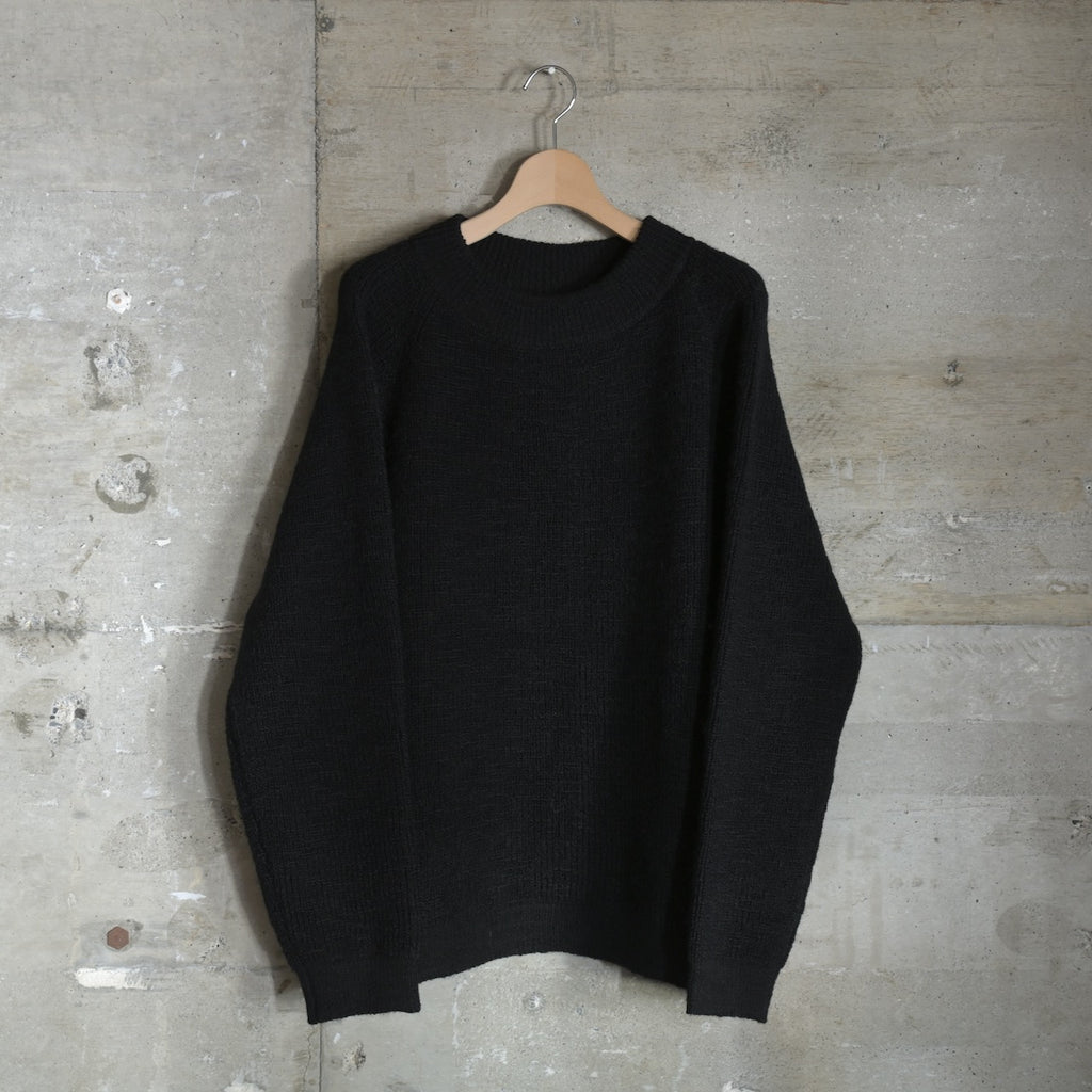 MITTAN｜KN-35｜ウルグアイスラブNMウールセーター｜黒
