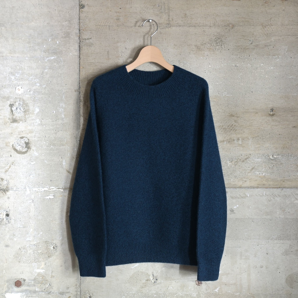 MITTAN｜KN-32｜アルパカウールセーター｜紺緑