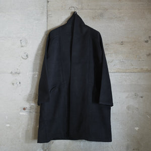 MITTAN｜CT-43｜ウールシルクキャメル半纏コート（紐付き）｜黒