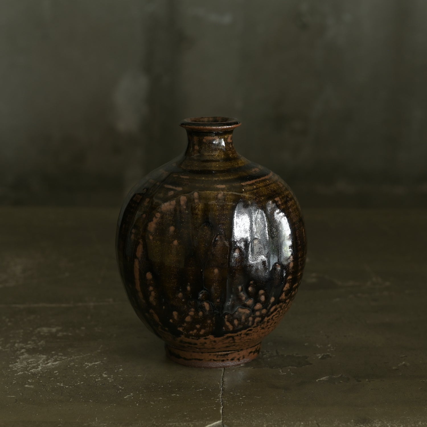 平山元康｜飴釉扁壺｜25-012