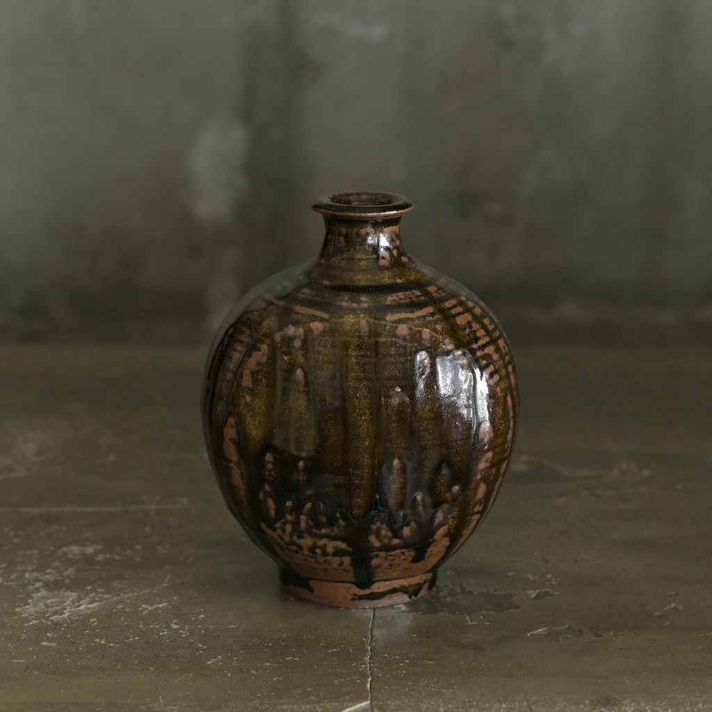 平山元康｜飴釉扁壺｜25-012