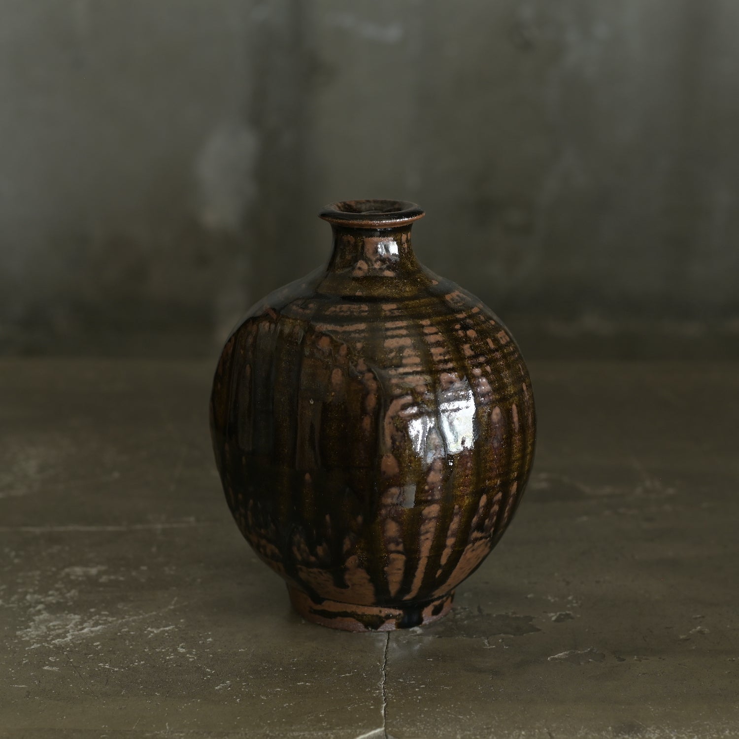 平山元康｜飴釉扁壺｜25-012