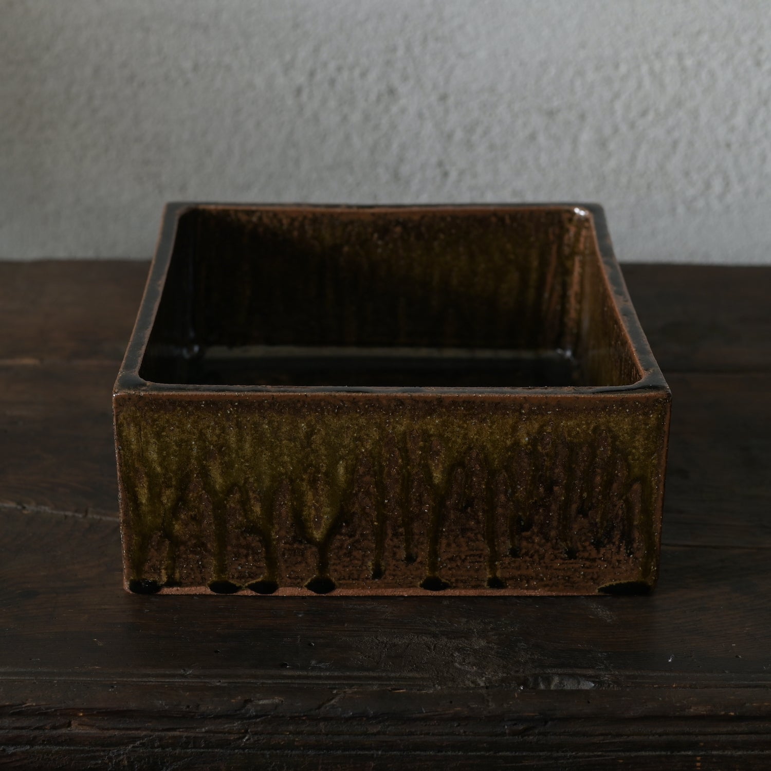 平山元康｜飴釉正角鉢｜25-030