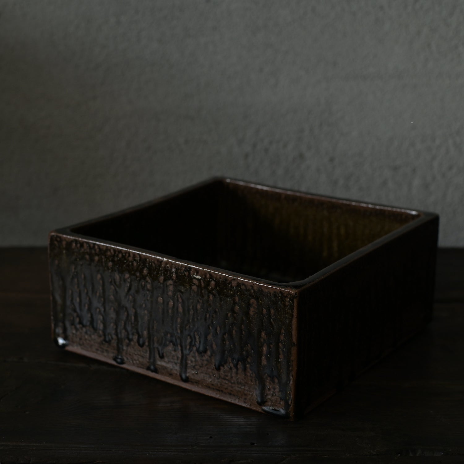 平山元康｜飴釉正角鉢｜25-030