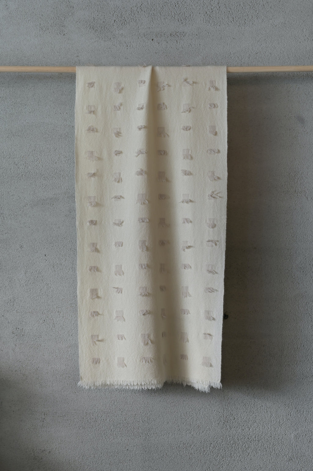 高見由香｜Yuka Takami｜カシミヤストール bird 白桃｜M-35