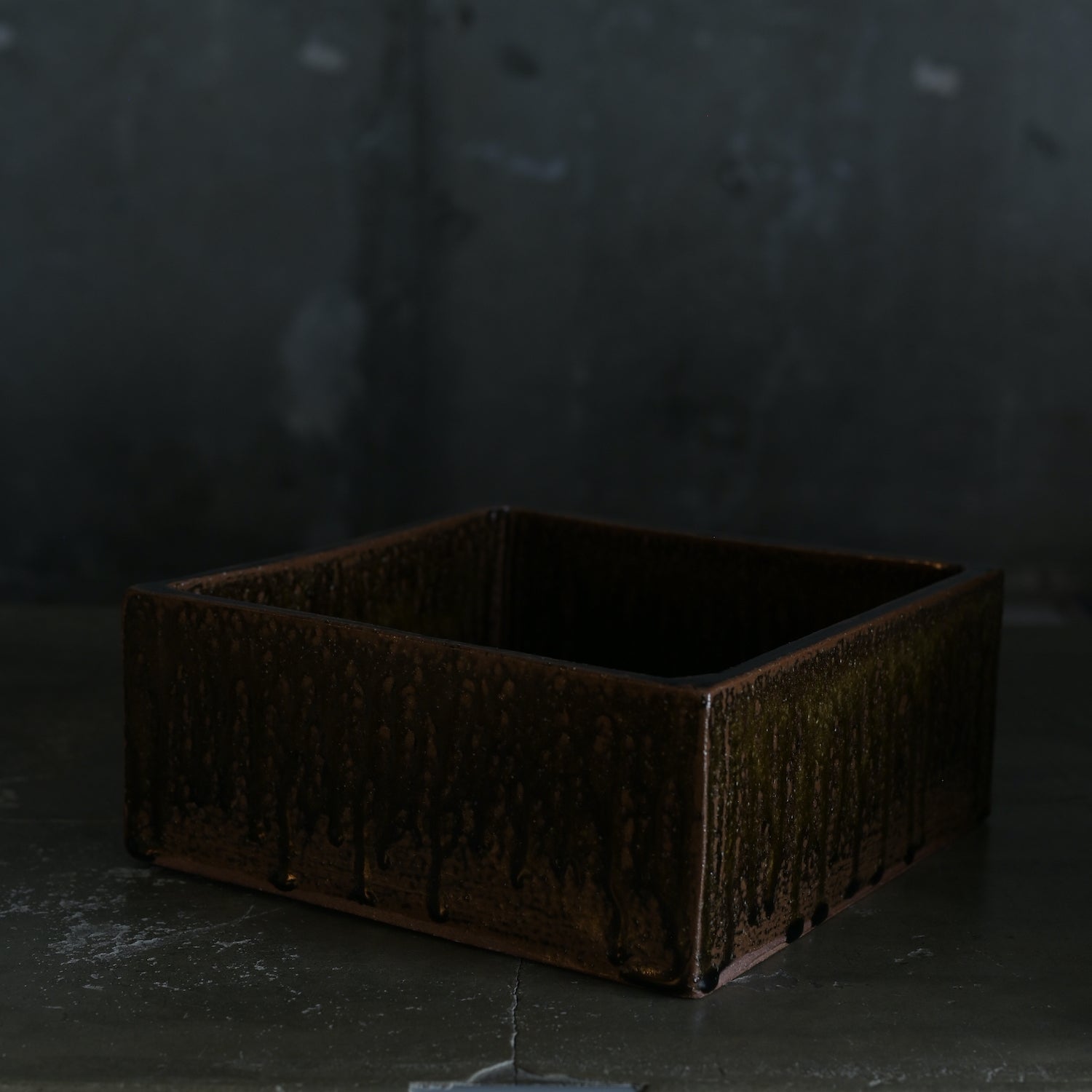 平山元康｜飴釉正角鉢｜25-030