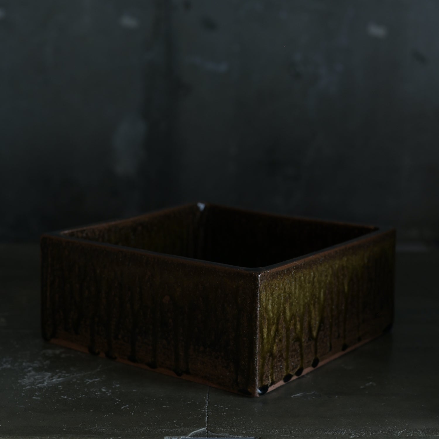 平山元康｜飴釉正角鉢｜25-030