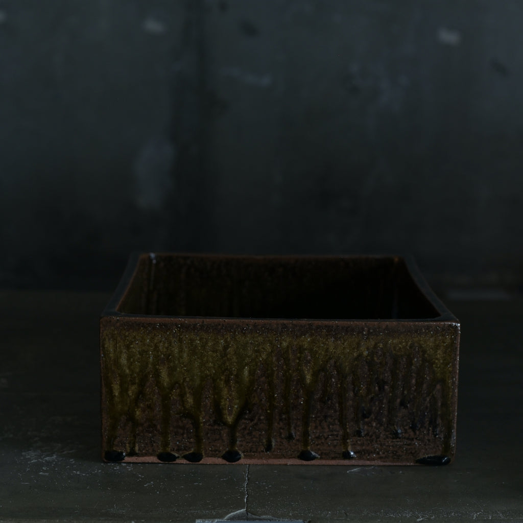 平山元康｜飴釉正角鉢｜25-030